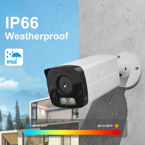 Miniatura 7 de UNILOOK Cámara IP Bullet PoE de 6 MP, cámara IP de seguridad con cable para exteriores, detección de movimiento de vehículos humanos, visión