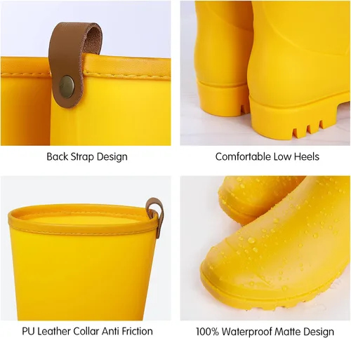 Miniatura 3 de Litfun Botas de lluvia de media pantorrilla para mujer, impermeables, ligeras, para jardín