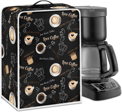 Miniatura 36 de Cubiertas para máquina de café con mango superior, resistentes a las manchas, para mezclador, compatible con la mayoría de cafeteras