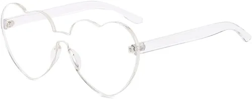 YooThink Love - Gafas de sol en forma de corazón para mujer, gafas de sol coloridas sin montura para fiesta