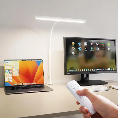 Miniatura 10 de Lámpara de escritorio LED FAPEMIH para oficina y hogar, luz de escritorio ajustable y flexible para el cuidado de los ojos con 5 modos y 10 ajustes