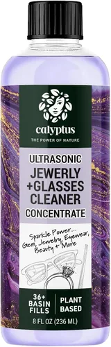 Calyptus Solución de limpieza ultrasónica de joyas | Fabricado con orgullo en Estados Unidos | Natural, no tóxico, a base de plantas | Concentrado