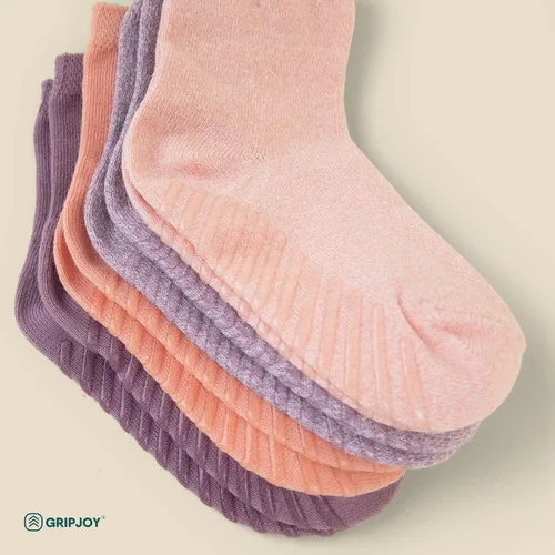 Miniatura 2 de Gripjoy Toddler Socks with Grippers, Non-Slip for Kids, Enhanced Stability, Comfortable Cotton - 4 Pairs