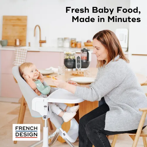 Miniatura 3 de Babymoov Duo Meal Station - Máquina de alimentos 6 en 1, procesador de alimentos con olla de vapor, licuadora de múltiples velocidades, purés