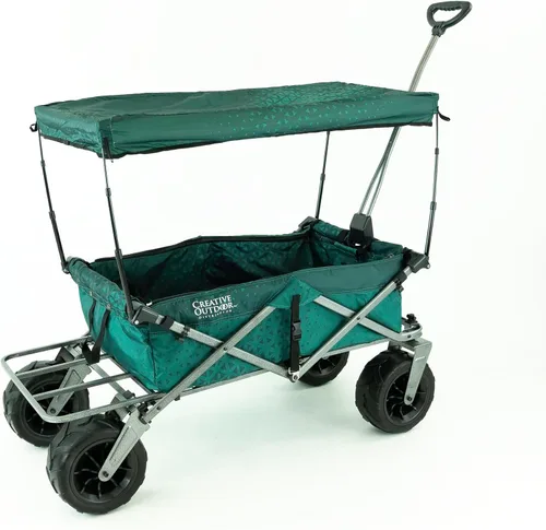 Miniatura 18 de Cochecito creativo para exteriores, carrito de playa XXL Deluxe con toldo, carrito plegable plegable y portátil, soporta hasta 200 libras de Ejército