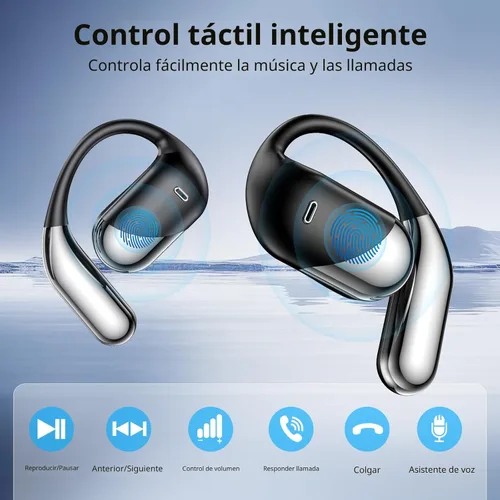 Miniatura 8 de Open Ear Clip Wireless Earbuds Bone Conduction Headphones, Bluetooth 5.4，Built-in Mic, IPX7 Waterproof, LED Display Charging Case,Ear Hooks Ear
