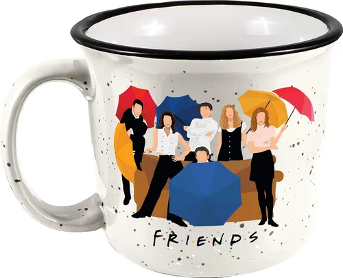 Taza de cerámica Spoontiques Friends para caravana, 14oz - Apta para microondas y lavavajillas, para bebidas frías y calientes - Grupo