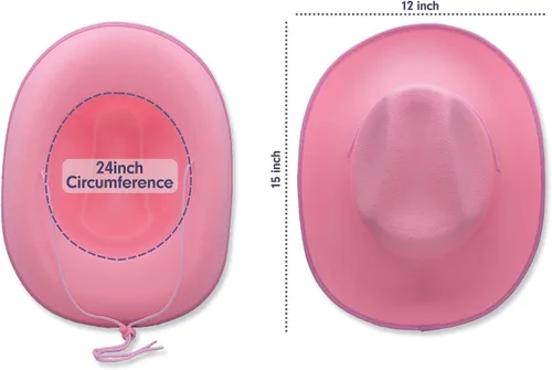 Miniatura 2 de Sombrero de vaquero y vaquera de fieltro liso para hombres, mujeres y adolescentes Sombrero de vaquero con tachuelas occidentales en tallas