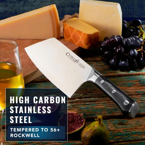 Miniatura 5 de Cutluxe Cuchillo Hendedor de Carne - Cuchillo Hendedor de Carnicero Pesado de 7", Hoja de Acero Alemán Extremadamente Afilada, Espiga Completa