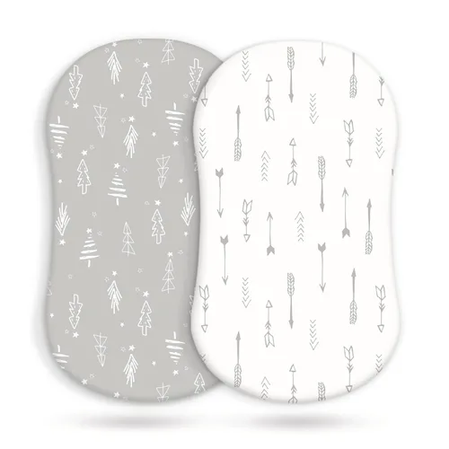 Miniatura 14 de Juego de 2 sábanas elásticas ultra suaves para moisés, ajuste universal para moisés, cuna de bebé, canasta de Moisés, colchón ovalado rectangular
