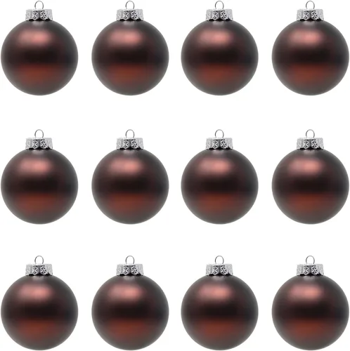 Paquete de 12 adornos de bola de Navidad marrón café mate – Adornos en blanco para manualidades, personaliza y decora con pintura, purpurina o