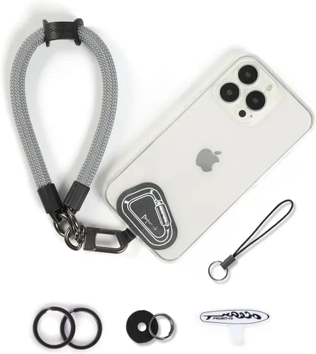 Miniatura 13 de Correa de mano para muñeca, 2 parches para teléfono, soporte para teléfono celular, correa de muñeca para llaves, AirPods, cámara (rosa, 12 pulgadas)