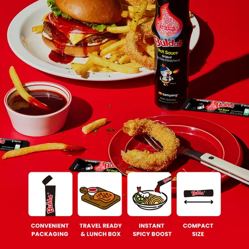 Miniatura 5 de Samyang Buldak - Salsa coreana picante de pollo picante sabor original, auténtica salsa coreana para aperitivos de ramen y inmersión, 0.17 onzas