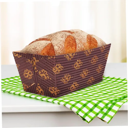 Miniatura 3 de HOMSFOU Bandeja de pastel corrugado, mini pan, papel de regalo de Navidad, pan, pan, pan, sartenes, rectángulo, tazas decorativas, papel de embalaje