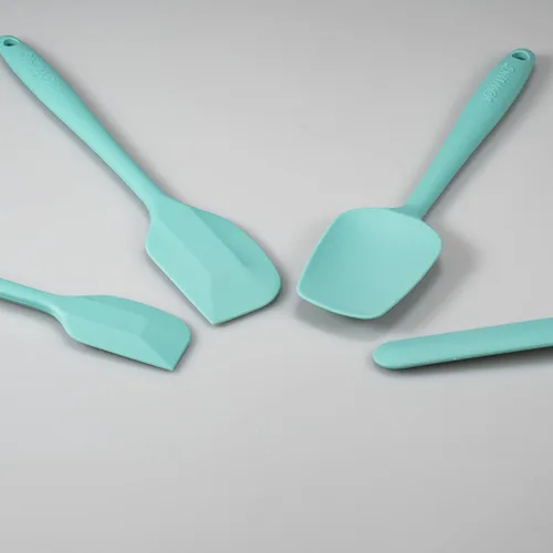 Miniatura 4 de Juego de 4 espátulas de silicona, espátulas de goma flexibles resistentes al calor y antiarañazos para hornear y cocinar con núcleo de acero