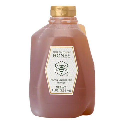 Miel de flores silvestres 100% cruda y sin filtrar, fabricada en Estados Unidos por Pure Southern Honey (48 onzas)