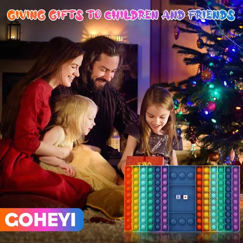 Miniatura 4 de Pop Games Juguete Sensorial Fidget de Navidad, Juegos de Matemáticas con Tablero Pop para Niños, Juegos Familiares, Juego de Multiplicación