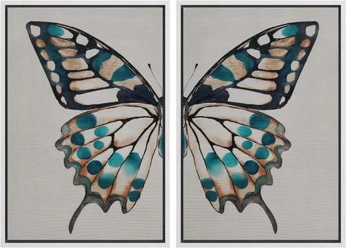 Miniatura 107 de SIGNFORD Lienzo enmarcado para pared, juego de arte con hojas de palmera de selva, polígonos geométricos, formas abstractas, ilustración, arte