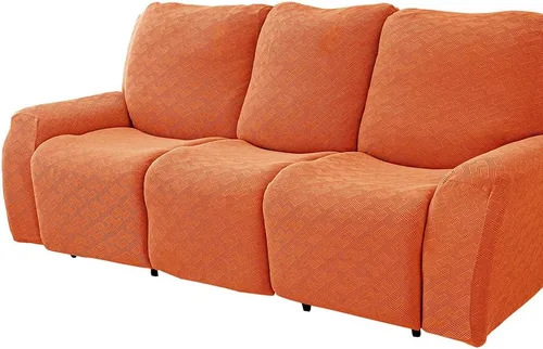 Miniatura 6 de vctops Fundas elásticas para sofá reclinable de 8 piezas, fundas de jacquard grande para sofá reclinable de 3 asientos, protector suave Blanco