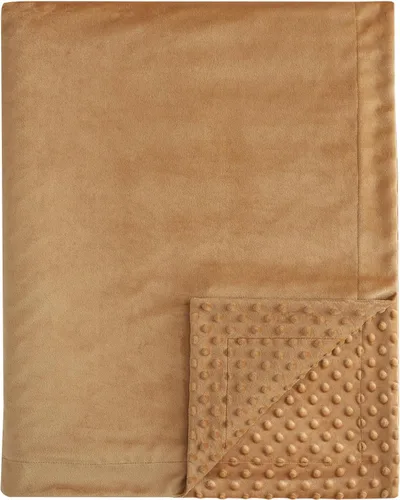david's kids - Manta de microforro polar minky para niños y niñas, neutra con doble capa y puntos en relieve relajantes, manta ligera y suave para