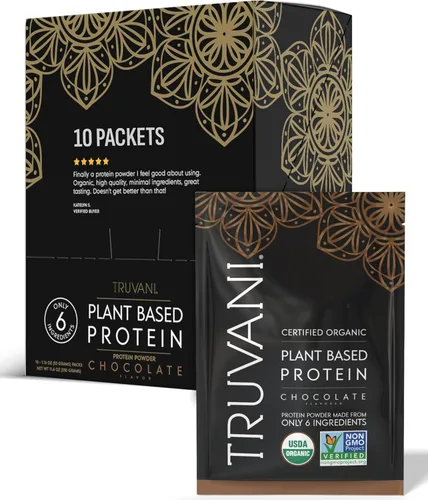 TRUVANI – Polvo de proteína a base de plantas – Proteína orgánica certificada USDA en polvo, vegano, sin OMG, sin gluten