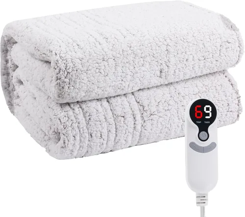 Miniatura 39 de Eydna Manta Eléctrica con Calefacción Tamaño Completo 72"×84" con 6 Niveles de Calefacción y Apagado Automático de 1-10 Horas, Manta con Calefacción