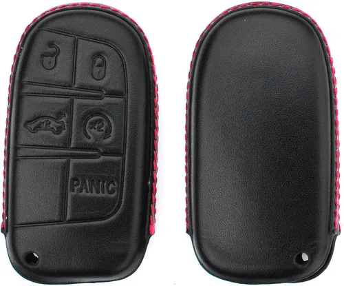 Miniatura 3 de Funda para llavero de cuero genuino para Jeep Compass Grand Cherokee/para Dodge Challenger Charger/Para Chrysler 200 300/Para Fiat 500 Car Remote