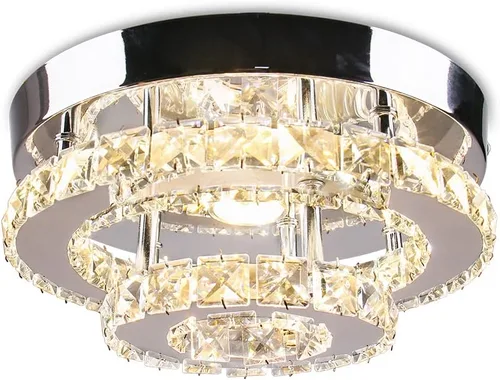 Miniatura 9 de Mini candelabro LED de cristal para techo, 2 capas, lámpara de techo empotrada, moderna iluminación para pasillo, escalera, cocina, baño