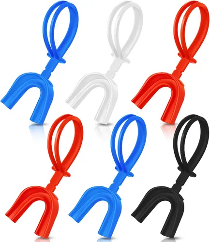 Miniatura 9 de TOODOO Protector bucal deportivo con correa, 6 unidades, sin hervir, para fútbol, boxeo, para adultos y jóvenes, protector bucal suave