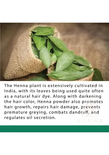 Miniatura 4 de Polvo de henna herbales Colorante y acondicionador natural para el cabello Fortificado con 9 hierbas botánicas del Himalaya para nutrir