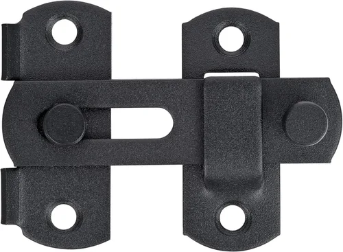 Miniatura 6 de INIRET Paquete de 4 pestillos para puerta de granero, 2.75" x 2.02" acero inoxidable negro mate, pestillo de puerta abatible de granero, cerradura