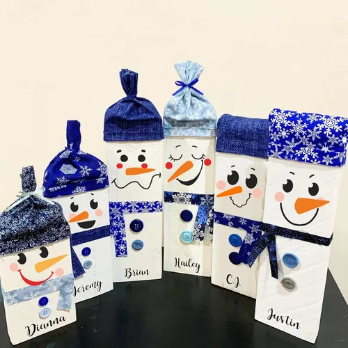 Miniatura 8 de Plantillas de cara de muñeco de nieve de Navidad de 5 pulgadas para pintar en madera, plantillas de dibujo de adornos navideños reutilizables