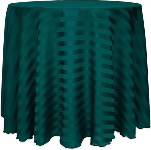 Miniatura 22 de ULTIMATE TEXTILE Mantel redondo de rayas satinadas de 84 pulgadas color marfil crema