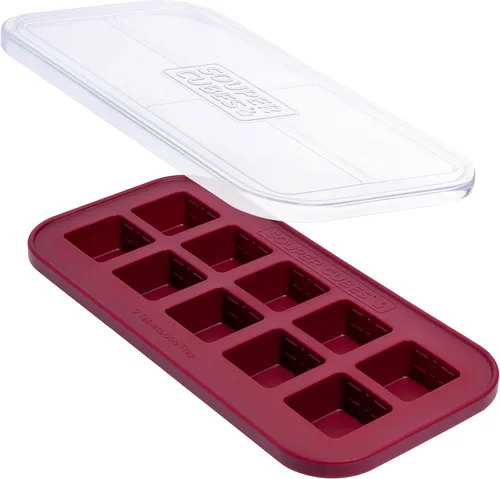 Souper Cubes 2 cucharadas. Moldes de silicona para congelador - Perfectos para almacenar ajo, hierbas, jengibre, pesto, pasta de tomate, jugo de