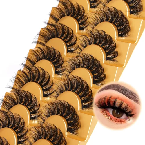 Miniatura 12 de Pestañas postizas de visón para ojo de gato, pestañas postizas esponjosas y dramáticas, pestañas postizas de visón con aleteo, pestañas postizas