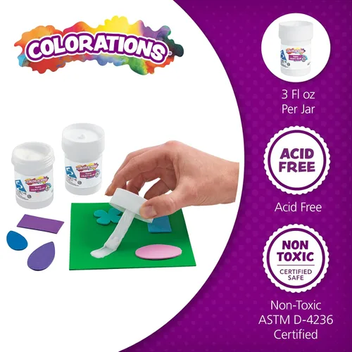 Miniatura 2 de Colorations® Tacky Craft - Tarros de pegamento para el aula, cada uno con aplicador de cepillo integrado, juego de 12, cada uno de 3 onzas