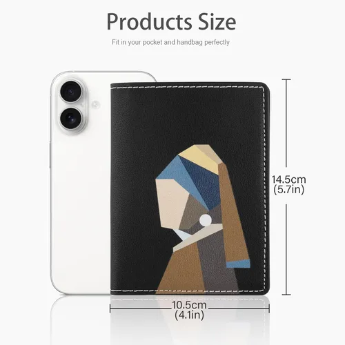 Miniatura 6 de Lychii Funda para pasaporte con bloqueo RFID, cartera delgada de piel sintética para pasaporte, para viajes, 5.7 x 4.1 pulgadas