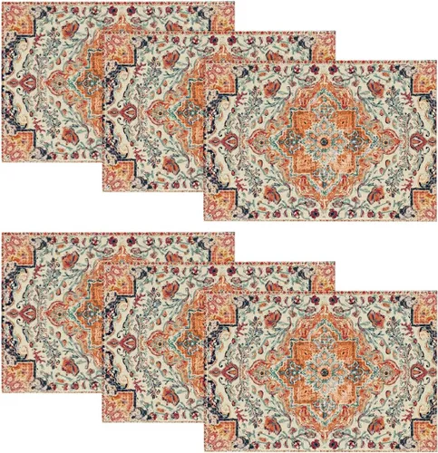 Miniatura 15 de Artoid Mode Juego de 4 manteles individuales estilo boho de plata, 30x46 cm rústicos de estilo granja para decoración mágica de mesa de otoño