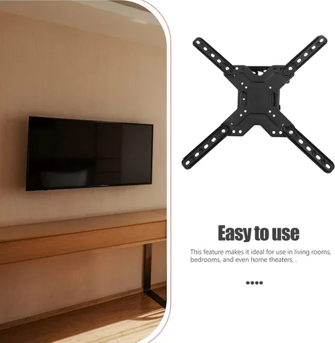 Miniatura 6 de Hemobllo Soporte telescópico de montaje en pared para televisores, pantallas grandes, giratorio, retráctil, de acero laminado en frío, soporte