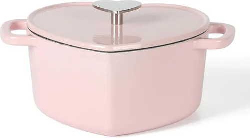 Miniatura 22 de MARTHA STEWART Gatwick - Horno holandés de hierro fundido esmaltado de 7 cuartos de galón, lino blanco con oro, horno holandés resistente para Lino