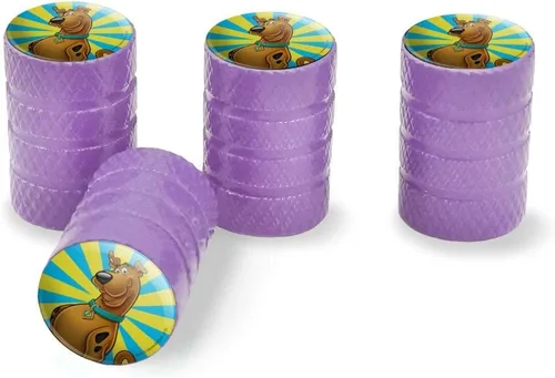 GRAPHICS & MORE Scooby-Doo - Tapones de válvula de aluminio para llantas de neumático Púrpura