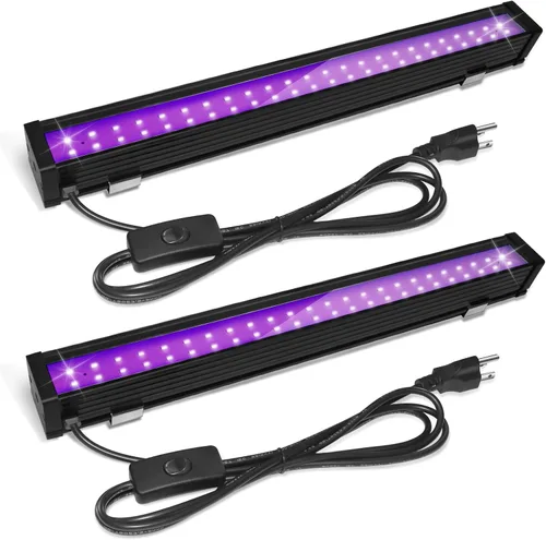 Miniatura 9 de Paquete de 1 barra de luz LED negra de 24 W, suministros de fiesta de luces negras para Halloween, fluorescente, fiesta, dormitorio, sala