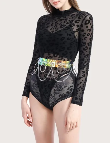 Miniatura 2 de TOPACC Trajes de rave con cinturón holográfico para mujer, disfraz iridecente para niñas