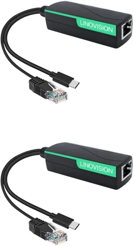 Miniatura 10 de LINOVISION Divisor POE impermeable DC12V, divisor de alimentación a través de Ethernet para exteriores de 10/100 Mbps, fuente de alimentación POE a