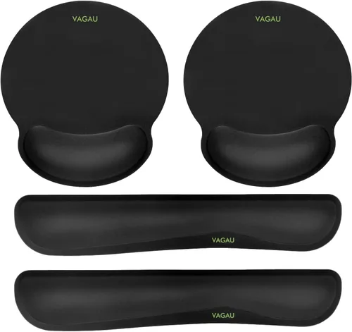 Miniatura 15 de VAGAU Reposamuñecas para teclado y mouse pad de alta calidad, juego de espuma viscoelástica ergonómica para oficina, laptop, Mac, computadora