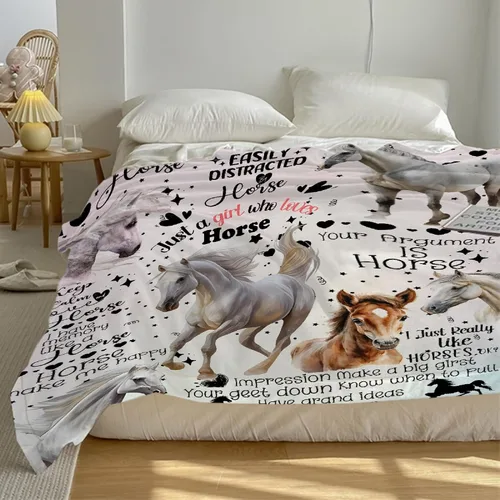 Miniatura 8 de Manta de caballos regalos para niñas y niños, manta de caballo regalos para decoración de bebé, manta de felpa suave y ligera de franela polar