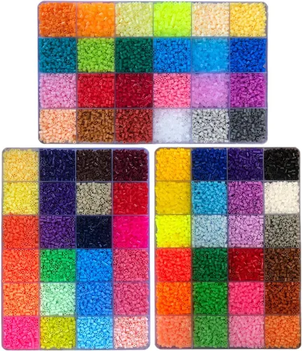 ZLLBTMO Juego de 39000 cuentas fusibles para hacer manualidades, 72 colores de 0.096 pulgadas, mini cuentas de hierro pequeñas para adultos, con