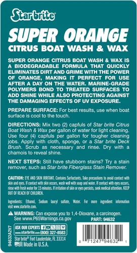 Miniatura 3 de STAR BRITE Jabón y cera para barcos cítricos súper naranja - Fórmula concentrada prémium para un brillo y protección definitivos