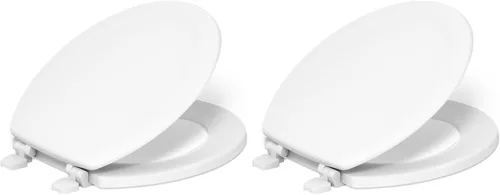 Miniatura 14 de Asiento para inodoro Kohler con tapa, de pino con molduras de madera y bisagras de plástico en color a tono, 4647-0 Blanco