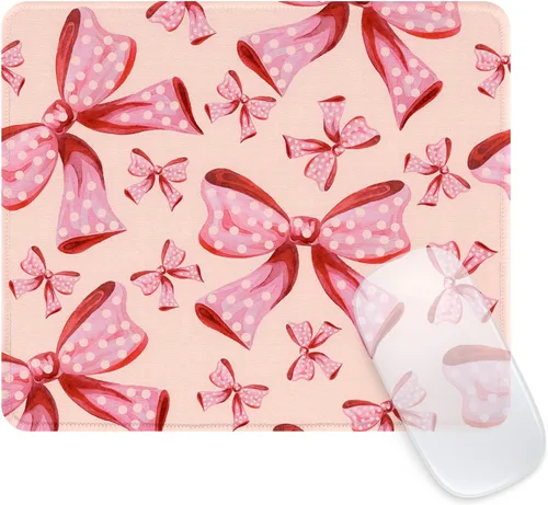 Miniatura 12 de Seorsok Alfombrilla de mouse con forma de corazón rosa, cuadrada, impermeable, base de goma antideslizante, para computadora portátil de oficina